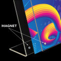 Cizzy Transparent Acrylic Strong Magnetic Brochure Stand Flyer Leaflet Display QR Code Stand Menu Display. 