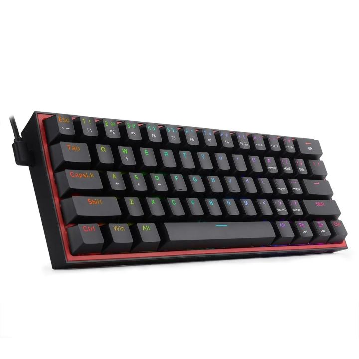 External Key Gamer REDRAGON Fizz K617 RGB USB Mini Mechanical Gaming Wired Keyboard Red ...