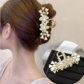 New Elegant Diamond Flower Hair Clip Gold Geometric Metal Hair Claw Pearl Hair Clutcher For Women Hairpin Hair Accessories. 