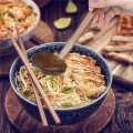 NAMUNY 8 Pieces Japanese Long Handle Large Spoon Ramen Spoon Wooden Hot Pot Spoon Tortoise Shell Spoon Wood Rice Soup Dessert. 