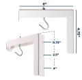 Projector Screen Wall Mount L-Brackets  Wall And Ceiling Hanging Bracket For Home Projector and Movie Screens, 6 inch Adjustable Mounting Hooks for Projection Screen 60KG Weight Capacity White. 