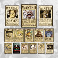 One Piece Anime Bounty Wanted Poster Of Straw Hat Crew and 4 Previous Emperors Yonko (Premium Quality No Blurred Image) Wanted 14 Poster Set. 