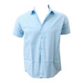 Sky Blue Cotton Half Sleeve Plain Shirt For Men. 