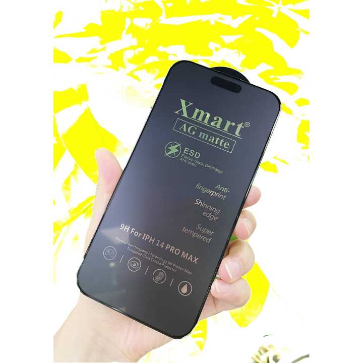 Xmart AG Matte Glass for iPhone X Xr XS Max 11 12 13 14 15 Pro Max - 9H ESD Black Gaming Tempered Screen Guard