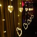Heart Shape Curtain String Lights 6 Big Heart 6 Small Heart with 8 Flashing Modes Decoration | for Indoor & Outdoor Decorations. 