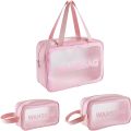 3 Pcs Clear Toiletry 3 In 1 Wash Bag Waterproof Toiletry Travel Bag. 