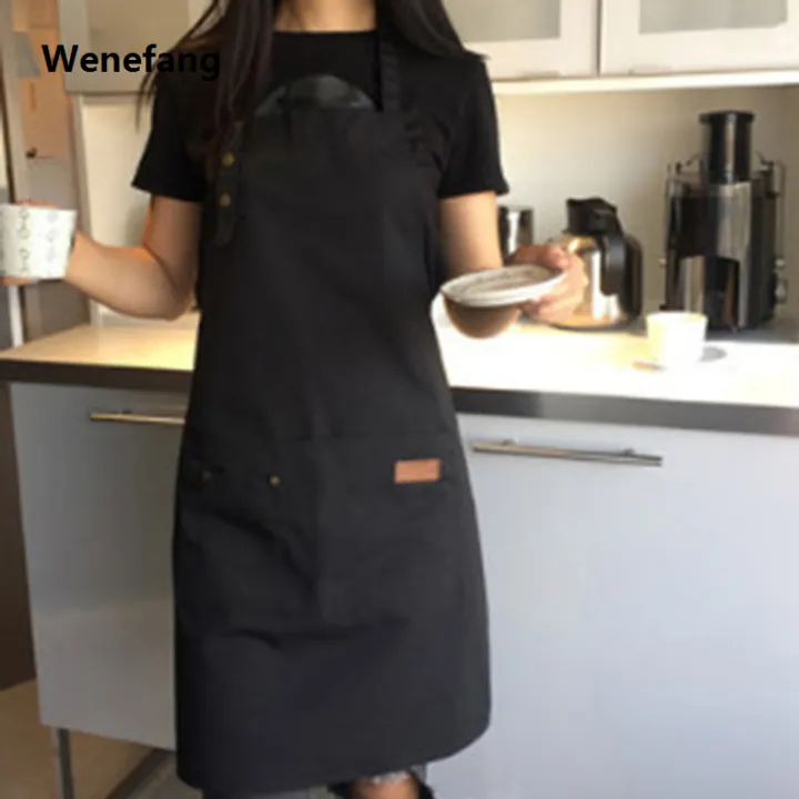 Wenefang%20Hanging%20Neck%20Canvas%20Apron%20Kitchen%20Cooking%20Apron%20Chef%20Waiter%20Cafe%20Barbecue%20Barber%20Apron%20Kitchen%20Accessories%20-%20Image%202
