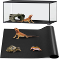Reptile Mat,Reptile Terrarium Substrate Liner for Leopard Gecko, Lizard,Snake,Tortoise,Reptile Flooring 18x72 Inch Black. 