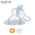 2-Pack Size M (3-6 Months) Wide Neck Silicone Baby Nipple Teat - Silicone Gel Feeding Bottle Pacifier, Infant Teether Care. 