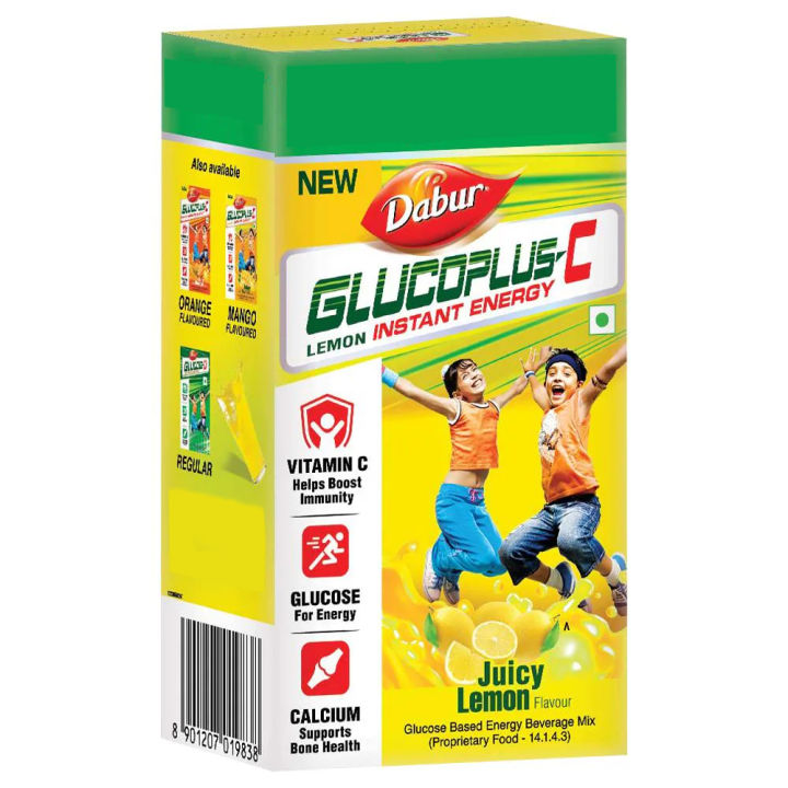 Glucose Powder LEMON Flavor 500g | Pack Of 5*100g | Dabur Glucoplus - C