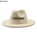 DISICHEN 2023 New Hot Wide Brim Felt Fedora Hats With Bee Ribbon Autumn Winter Wedding Party Trilby Hat Men Gentleman Jazz Hats 56-58CM Portable. 