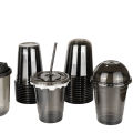 10Pcs Disposable Cold Drink Cup Black With Lid 330ML PET U-Shaped Cup Latte Iced Coffee Milk-Tea Pack Takeaway Cup 92 Caliber Kengding. 