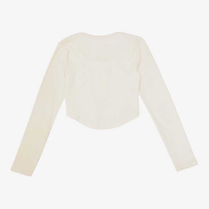 Off-White%20Plain%20Full%20Sleeves%20Crop%20T-Shirt%20For%20Women%20-%20Image%204