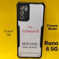 Oppo Reno6 4G , Reno 6 5G , Reno6 Z & Reno 6 Pro-Curve Display Cover (All Different Size) Clear Transparent Rubber Bumper  Cover Case -Non Yellowing / Anti Yellow Reno 6 5G 4G , Reno 6z , Reno 6 Pro. 