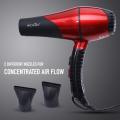 Ikonic Professional Pro 2200 Hair Dryer with 2 heat nozzles and 1 diffuser (Red & Black). 