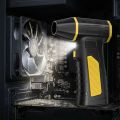 Portable Adjustable Speed Mini Turbo Jet Fan Safety Hammer Design Powerful Airflow Electric Air Duster Handheld Rechargeable Brushless Motor Emergency Escape Function. 
