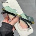 Wenefang Rimless Heart-Shaped Sunglasses Designer UV Protection Fashion Rimless Sun Glasses UV400 Gradient Lens Love Heart Shades for Women Men Beachwear Casual Accessories Summer Fashion. 