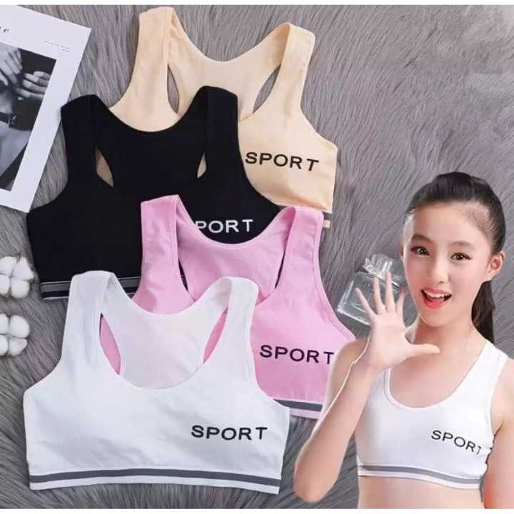 Sports Bra Set of 4 for Teenage/Teens Women's Wireless Seamless Moisture Wicking Breathable Comfortable Sports Bra Set