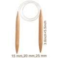 NAMUNY 3PC Wooden Circular Knitting Needles,15/20/25mm Natural Wood Jumbo Needle for Chunky Yarn Giant Circular Knitting Needle. 