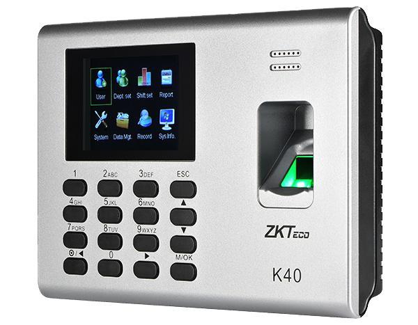 ZKTECO K40 Fingerprint Time Attendance & Access Control System - Silver/Black