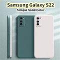 Original For Samsung Galaxy S22 Silicone Full Cover Case Straight edge Phone Case Cover. 