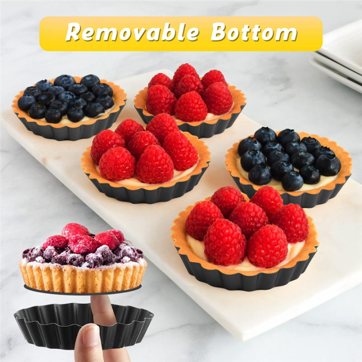 32PCS%203%20Inch%20Mini%20Tart%20Pans%20Egg%20Tart%20Mold%20with%20Removable%20Bottom%20Round%20Quiche%20Pan%20Mini%20Pie%20Pans%20Bakeware%20Mold%20-%20Image%204