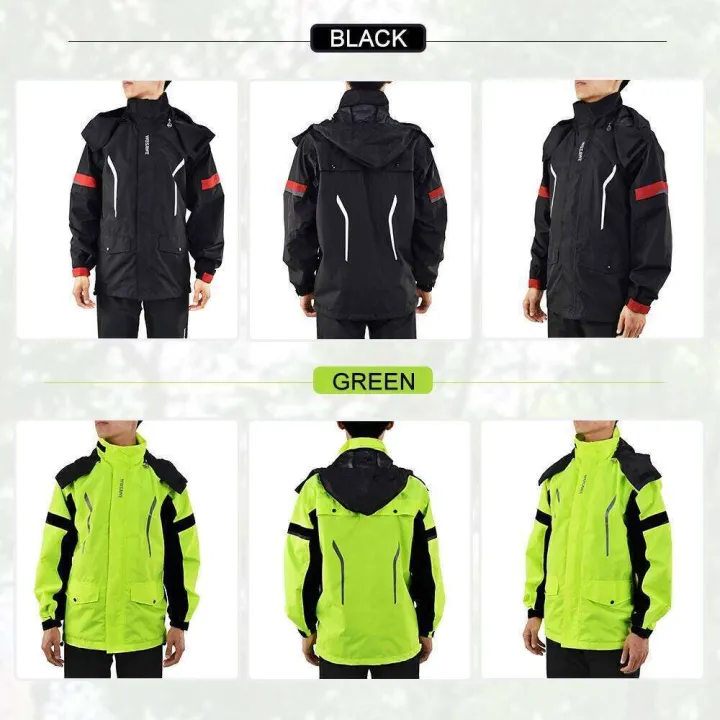 WOSAWE%20Reflective%20Mens%20Raincoat%20Waterproof%20Motocross%20Suit%20Motorcycle%20Jacket%20Split%20Rain%20Cloth%20-%20Image%202