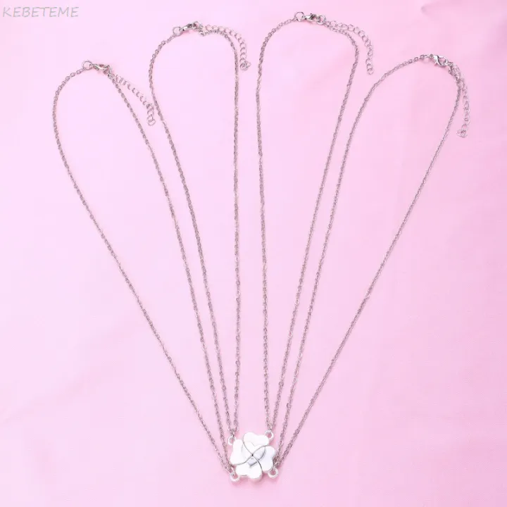 KEBETEME%20Friendship%20Necklace%20Magnetic%20Matching%20Four%20Leaf%20Clover%20Best%20Friend%20Necklace%20Gifts%20for%20Girls%20Women%20Magnet%20BFF%20Necklace%20for%204%20-%20Image%205