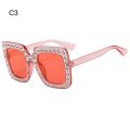 Retro Square Crystal Oversized Sunglasses UV400 Protection Sparkling Diamond Sun Glasses Big Frame Shades Party/Beach/Streetwear. 