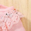 Newborn Baby Girls Summer Clothes Sets Ruffle Sleeve Top T-Shirt Floral Suspender Shorts Headband. 