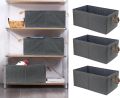 Storage Bins Closet Organizer System, Sturdy Foldable Storage Boxes for Organizing Clothing, Sheets, Toys, Books - Shelf Organizer Shelves Basket Storage Bin. 