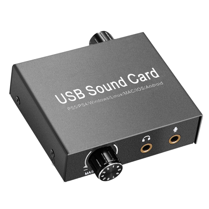 USB-C Sound Card Audio External 3.5mm Microphone Audio Adapter Soundcard for PC Laptop Headset USB Sound Card Easy Install
