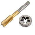 NAMUNY High Hardness UNF 1/2 -28 HSS Titanium Coated Tap & Round Die Set Right Hand Thread Tool for Mold Machining. 