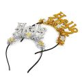 Glittering 2022 Headbands Star Hair Hoop Christmas Decoration Photo Booth Props Happy New Year Eve Supplies. 