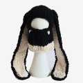 Masala Beads Harajuku Y2K Lovely Long Rabbit Bunny Mask Beanie Hat Women Winter Thicken Warm Windproof Knitted Caps Streetwear. 