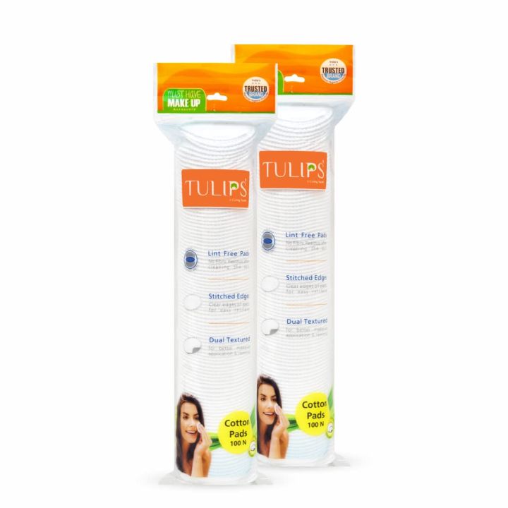 Tulip Cotton Pads,100 Pcs ,Pack of 2