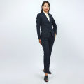 Boss Lady Double Button Classic Blue Formal Coat Pant and Shirt Set For Women. 