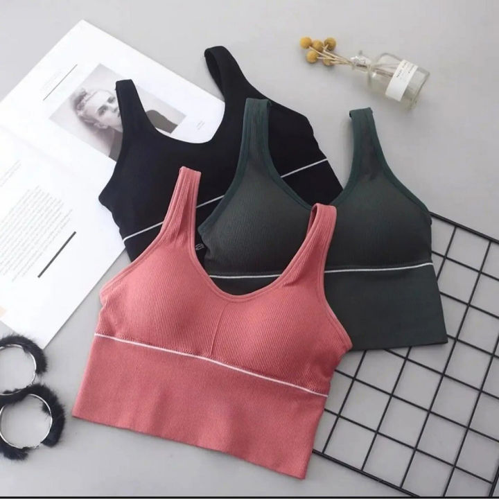 Pack Of 3 Pcs Yoga Fitness Workout Tops Sports Bras Camisole Design For Women | Yoga Top For Women | Gym Wear For Women