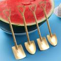 1/5/10Pcs Stainless Steel Spade Spoon Creative Retro Dessert Spoon Watermelon Spoon Tip Shovel Square Shovel Ice Cream Tip Spoon. 