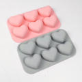 Six lines Heart cake baking mold High-quality Valentine's Day Silicone Love mousse chocolate silicone mold Heart-shaped for Baking enthusiasts Valentine's Day gift Home baking Dessert decoration Party. 