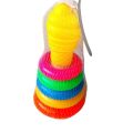 5 Rings Small Size Montessori Rainbow Color Stacking Rings Tower Ice-cream Bath Tub Toy For Kids Early Development Circle Jenga BL. 