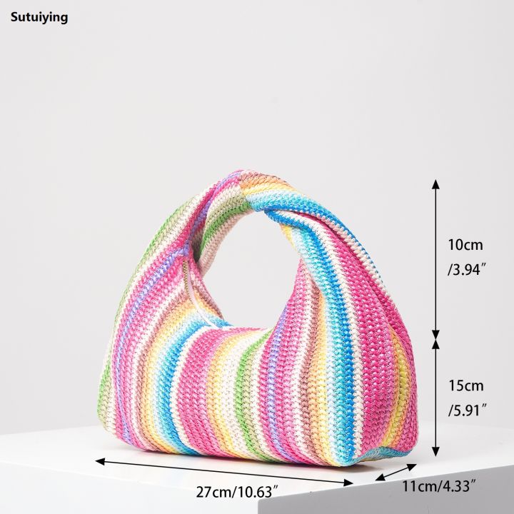 Sutuiying%20Vintage%20woven%20handbag,%20simple%20commuter%20bag,%20beach%20wind%20rainbow%20Bargain%20price%20bag,%20holiday%20casual%20straw%20purse%20(random%20pattern)%20-%20Image%206