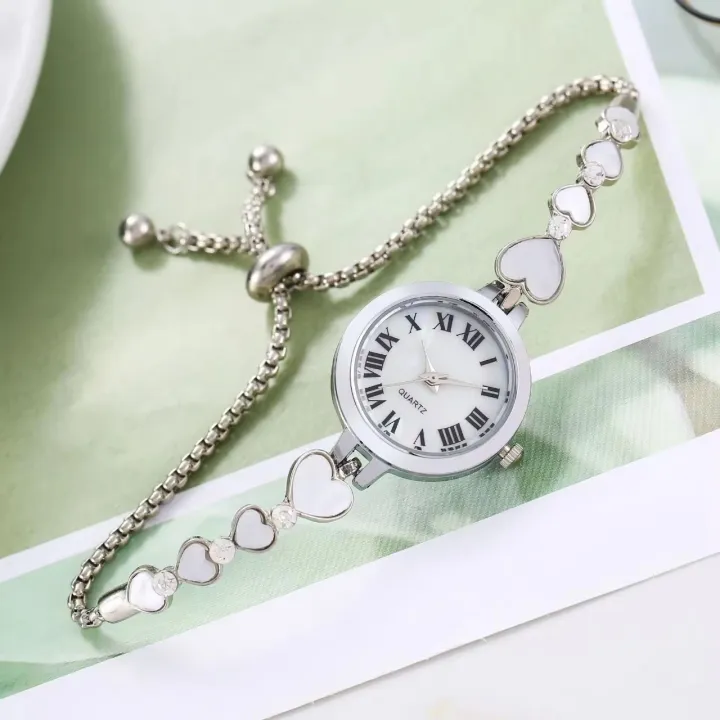 1%20Pcs%20Watch%20for%20Women%20Elegant%20Bracelet%20Set%20Rose%20Gold%20,%20GOld%20&%20Silver%20Heart%20Rhinestone%20Women's%20Quartz%20Watch%20with%20Pearls%20Bangles%20Women's%20Bracelet%20Watches%20-%20Image%205