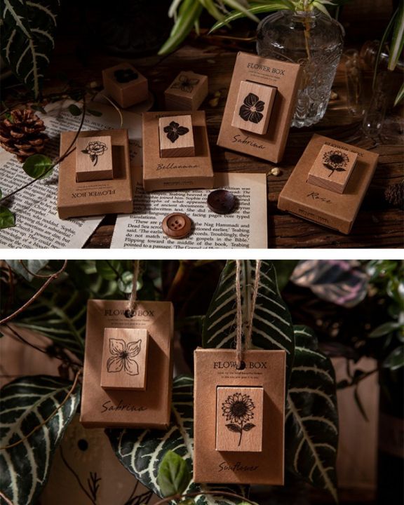 RHS%20Online%201PCS%20Flower%20Box%20Series%20Wooden%20Stamp%20Self%20Inking%20Seal%20Diary%20Journaling%20Decoration%20DIY%20Handmade%20Crafts%20Scrapbooking%20-%20Image%205