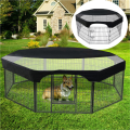 Octagon Pet Playpen Cover Mesh Fabric Sunscreen Cover Black Covers Puppy Cat Fence Cage Covers 24 Inches. 