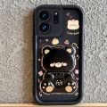 Case for infinix smart 9 infinix 50i 5g smart 10 plus phone casing back cover Softcase Silicone shockproof Cover new design aesthetic Rotatable mirror Cute Bear with holder JTXXZJ01. 