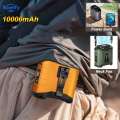 Portable Waist Hanging Neck Rechargeable Fan with Power Bank Digital Display for Sports Courier Outdoor Working. 