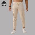 Wraon Cream Drawstring Elastic waist Stretchable Cotton Box Joggers For Men - Fashion | Joggers For Men | Men's Wear | Joggers |. 