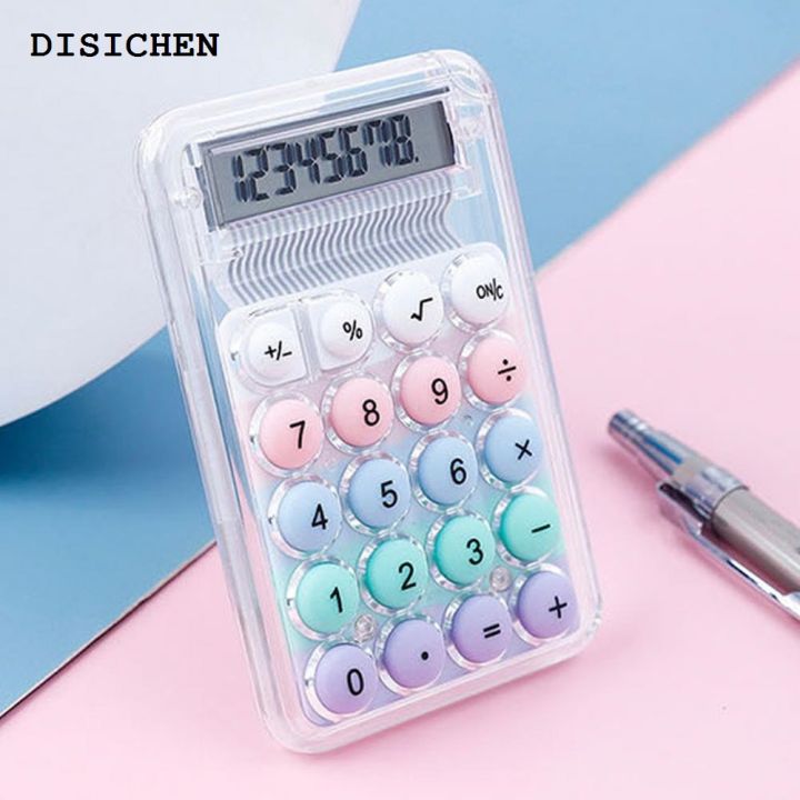 DISICHEN Profesional Mini Pocket Calculator Portable Handheld Calculator with Lcd Display Big Round Button for Student Exam Study Office Work Mini