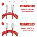 Oneplus Cable Original 100W 8A USB Type C Cable Supervooc Warp Fast Charging Charger One plus 10 9 8 pro 11 10t Nord 3 2t 2 8t. 